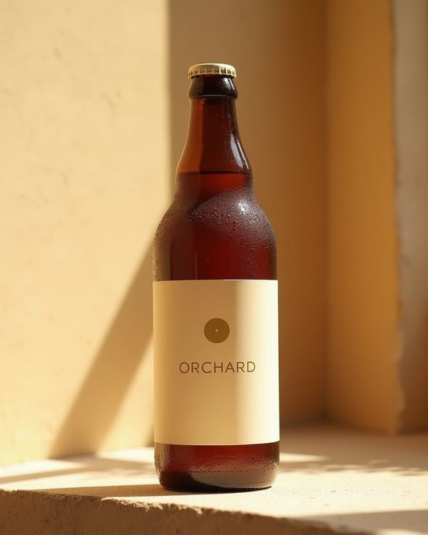 Cider bottle in studio light