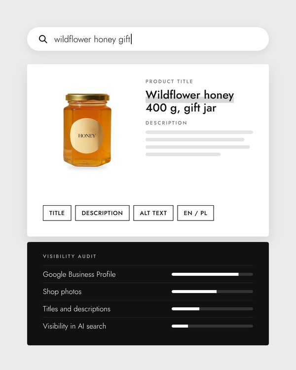 Product page with a search friendly title and description